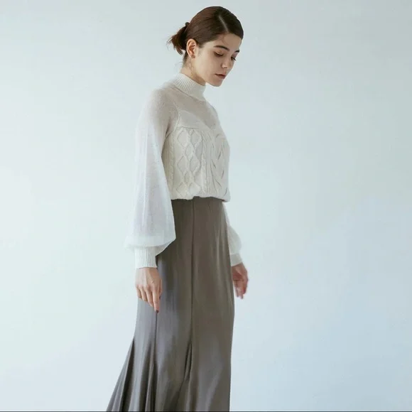 ❌SOLD❌ LAGUNAMOON Sheer Cable Knit Pullover Sweater - Picture 3 of 8